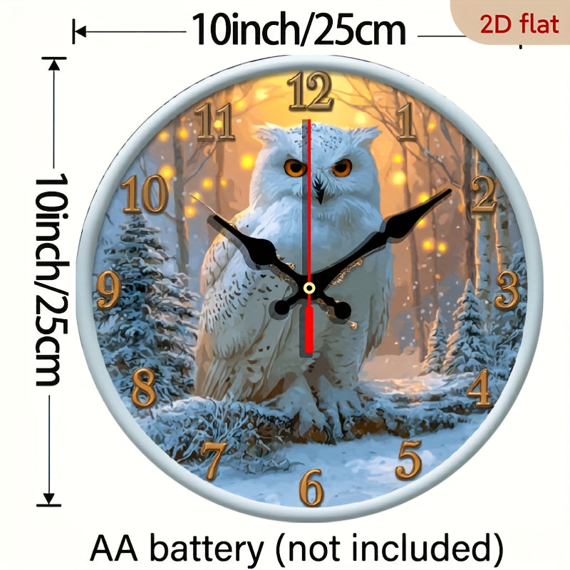 1pc 10-inch Round Silent Non-Electric Hanging Clock - Paper-Cut Toucan Theme Wall Decor with Quartz Movement, Artificial Wood, Battery-Powered (AA Not Included) for Living Room, Bedroom, Office, Clock Wall Decor, Dormitory Timepiece, 2D Flat