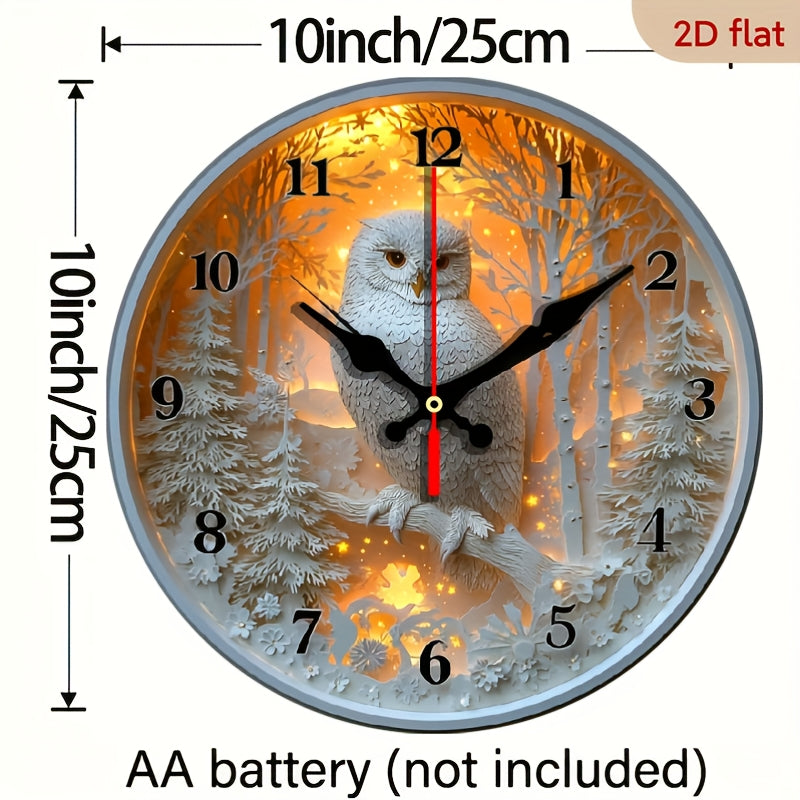 2D Flat, 10-Inch Round Silent Non-Electric Hanging Wall Clock - Paper-Cut Toucan Theme with Quartz Movement, Artificial Wood, Battery-Powered (AA Not Included) for Living Room, Bedroom, Office, Fireworks Christmas Halloween Decor, Wall Clock Living Room