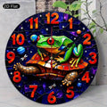 1pc 2D flat animal silent wall clock, kitchen theme wall clock for home, office decoration, silent clock, butterfly-themed home room decoration for living room and bedroom, birthday art gift, summer festival school graduation gift, 2D Flat