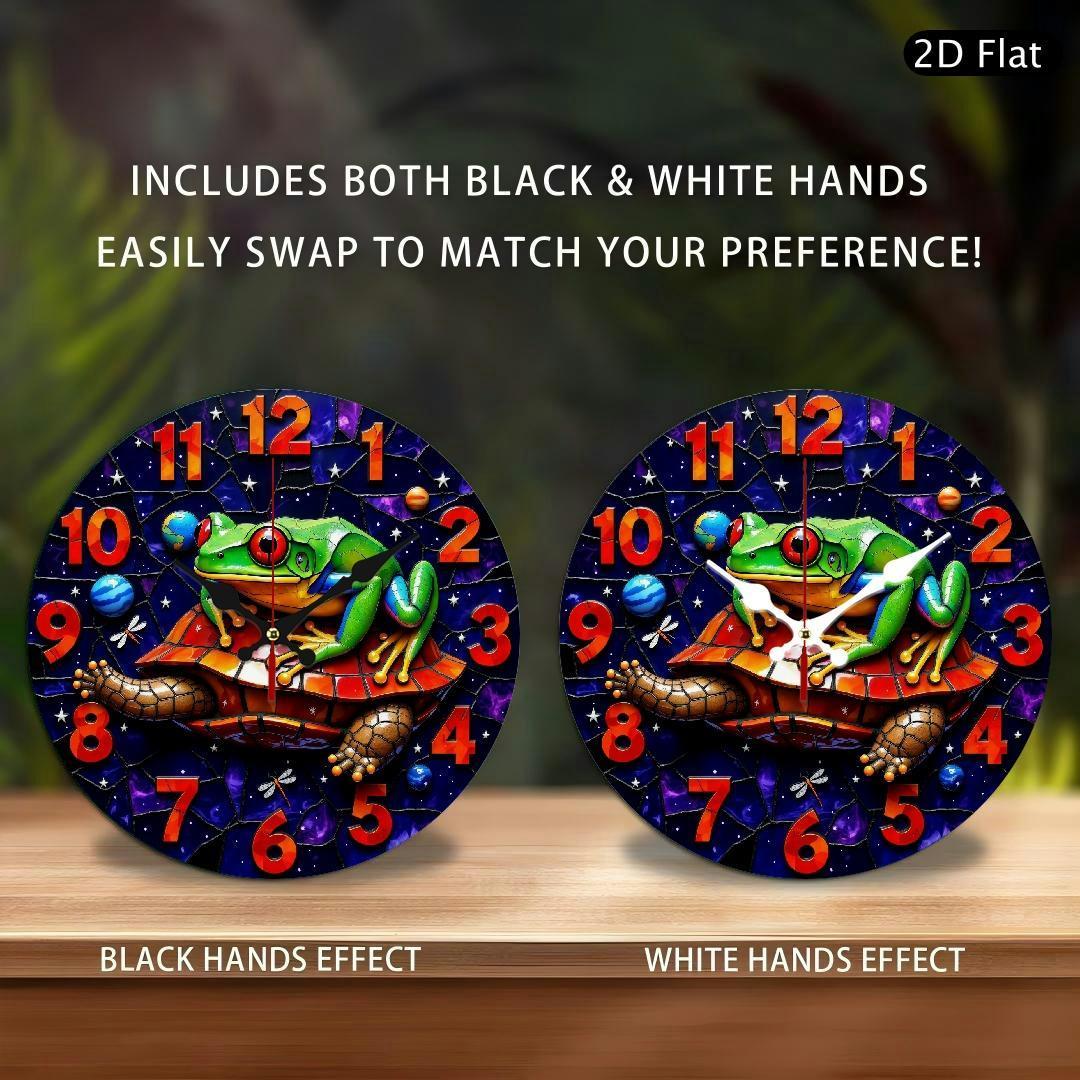 1pc 2D flat animal silent wall clock, kitchen theme wall clock for home, office decoration, silent clock, butterfly-themed home room decoration for living room and bedroom, birthday art gift, summer festival school graduation gift, 2D Flat