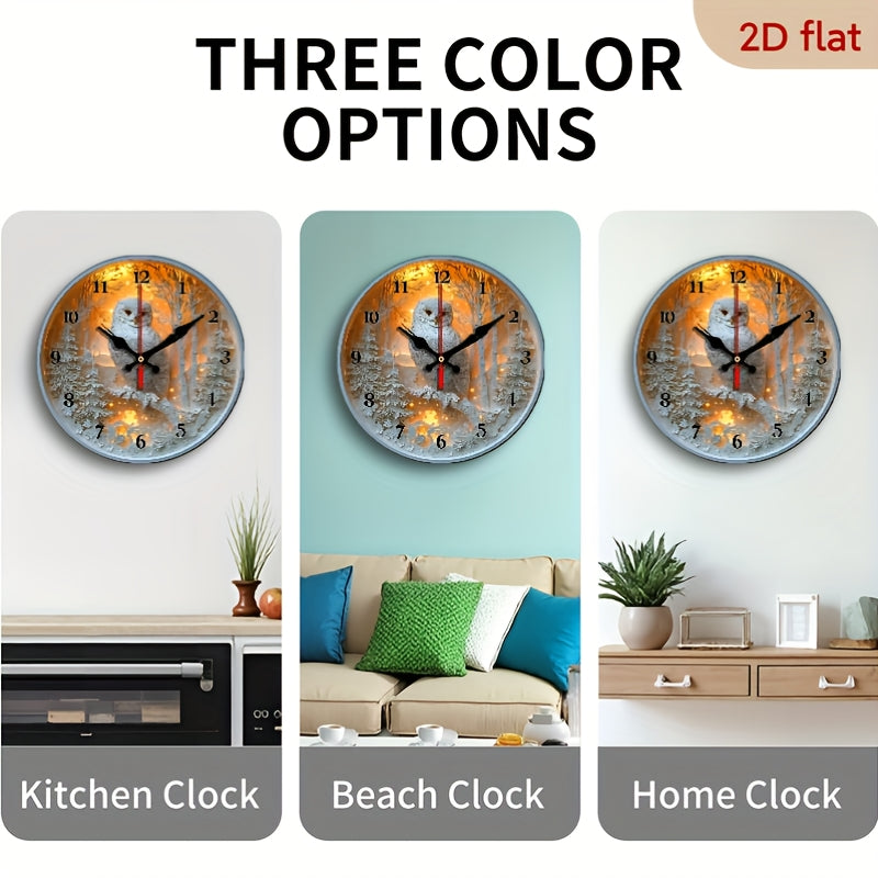2D Flat, 10-Inch Round Silent Non-Electric Hanging Wall Clock - Paper-Cut Toucan Theme with Quartz Movement, Artificial Wood, Battery-Powered (AA Not Included) for Living Room, Bedroom, Office, Fireworks Christmas Halloween Decor, Wall Clock Living Room