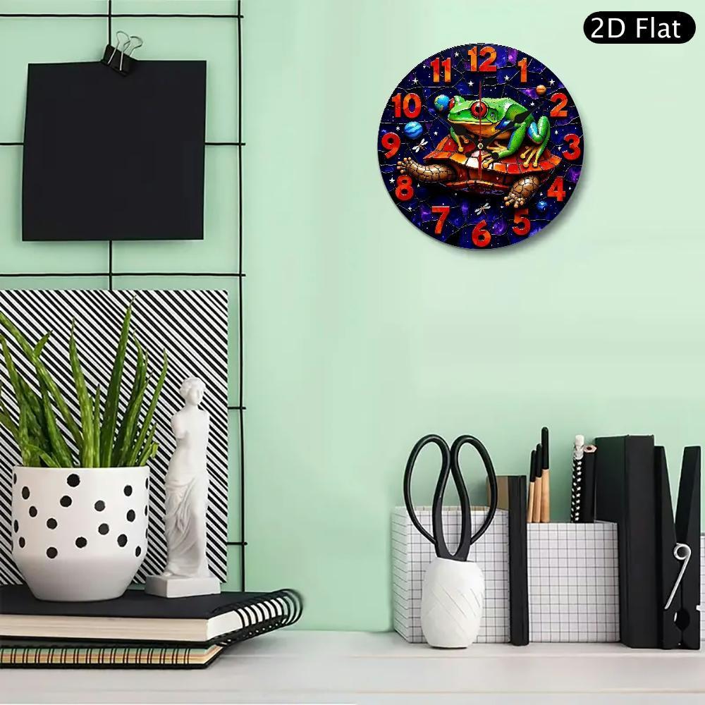 1pc 2D flat animal silent wall clock, kitchen theme wall clock for home, office decoration, silent clock, butterfly-themed home room decoration for living room and bedroom, birthday art gift, summer festival school graduation gift, 2D Flat