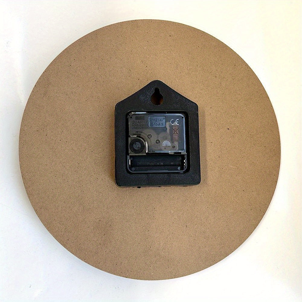 2D flat 10-inch round wooden wall clock is suitable for home decoration, bird paper painting, printing, wall art decoration, wall hanging decoration - very suitable for wall clocks in living rooms, dormitories, bedrooms, kitchens, home offices, etc