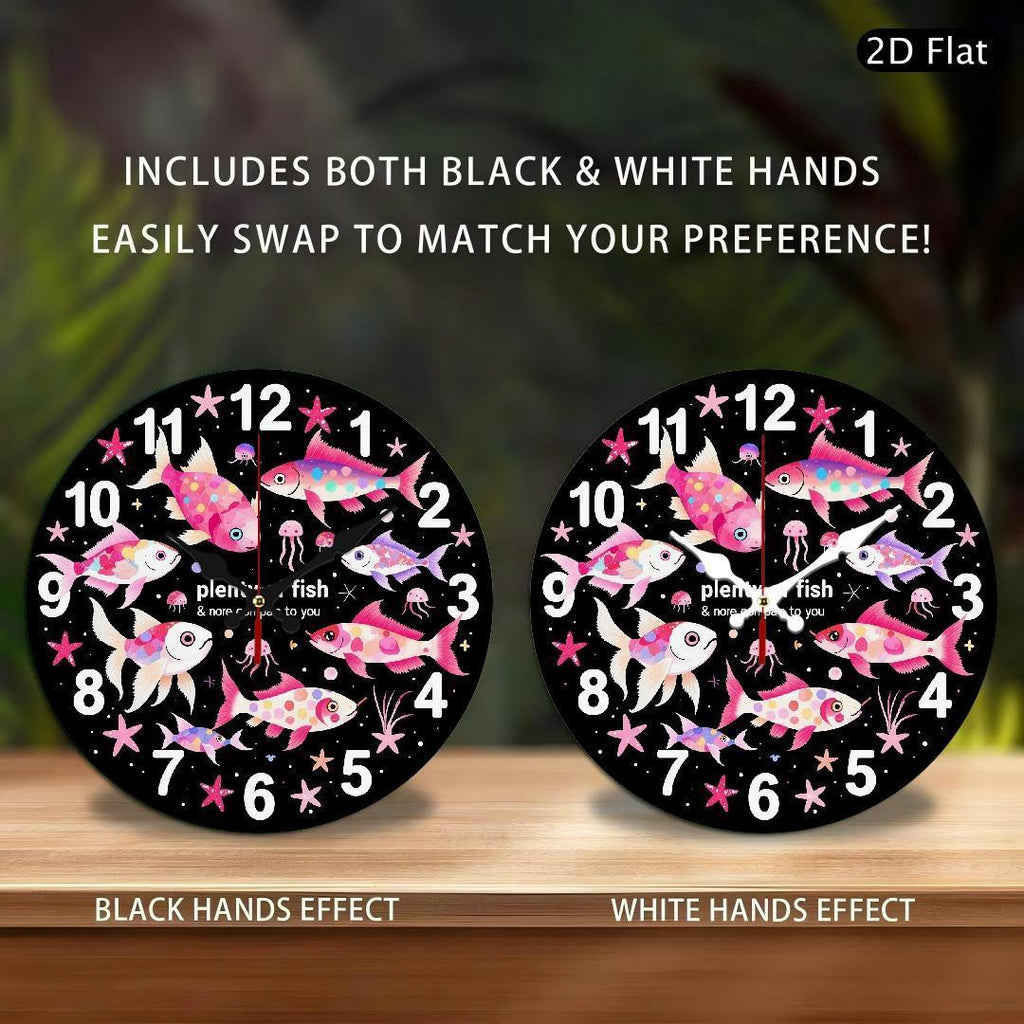 1pc 2D flat art silent wall clock, for home kitchen, themed clock, silent clock, unique decoration, graduation gift for school, New Year gift for husband, artistic clock, Thanksgiving room decoration, Christmas home decoration, 2D Flat