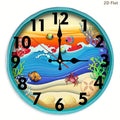 Wall Clock, Hanging Clock, Ocean Theme Layered Paper Cut Style, Silent Clock, Flag Day, Independence Day, for Kitchen\u002FLiving Room\u002FBedroom\u002FOffice\u002FSchool\u002FBathroom Decor,