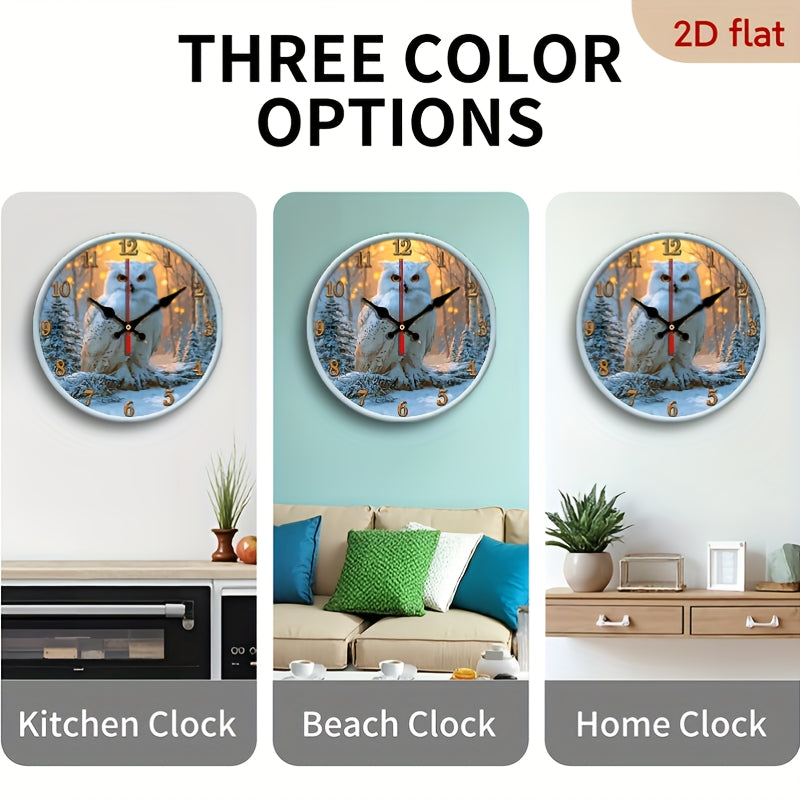 1pc 10-inch Round Silent Non-Electric Hanging Clock - Paper-Cut Toucan Theme Wall Decor with Quartz Movement, Artificial Wood, Battery-Powered (AA Not Included) for Living Room, Bedroom, Office, Clock Wall Decor, Dormitory Timepiece, 2D Flat