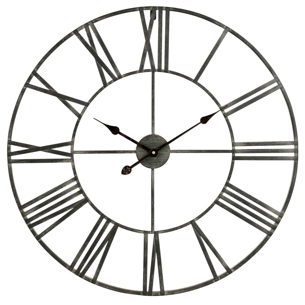 Hot Promotion-Solange Round Metal Wall Clock 30 Gray