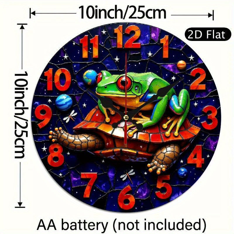 1pc 2D flat animal silent wall clock, kitchen theme wall clock for home, office decoration, silent clock, butterfly-themed home room decoration for living room and bedroom, birthday art gift, summer festival school graduation gift, 2D Flat