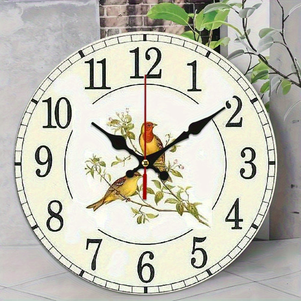 The retro and elegant floral pattern wall art decoration of the smart wall clock is suitable for living rooms - suitable for bedrooms, bedside desks, modern home decoration, living rooms, bedrooms and dormitories