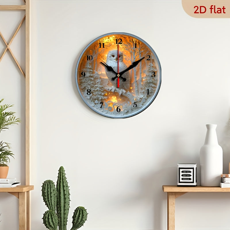 2D Flat, 10-Inch Round Silent Non-Electric Hanging Wall Clock - Paper-Cut Toucan Theme with Quartz Movement, Artificial Wood, Battery-Powered (AA Not Included) for Living Room, Bedroom, Office, Fireworks Christmas Halloween Decor, Wall Clock Living Room