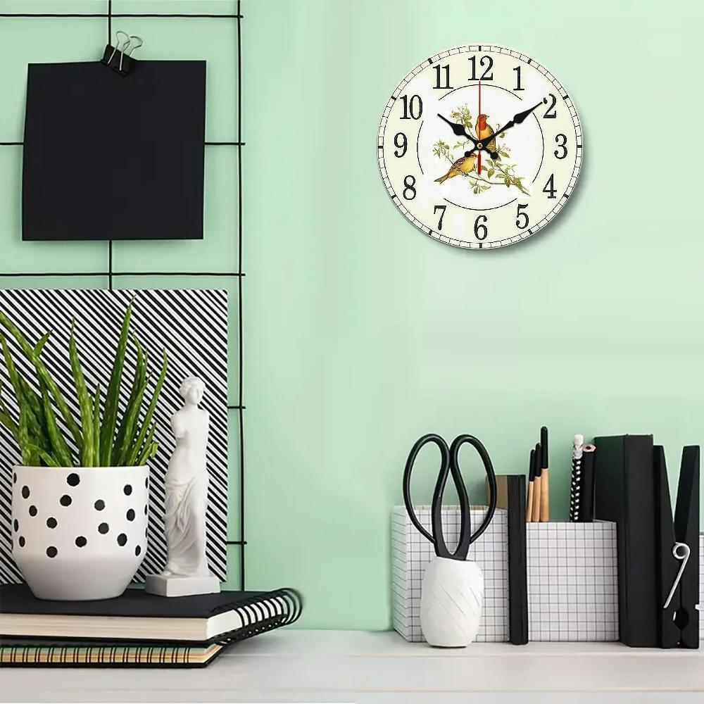 The retro and elegant floral pattern wall art decoration of the smart wall clock is suitable for living rooms - suitable for bedrooms, bedside desks, modern home decoration, living rooms, bedrooms and dormitories