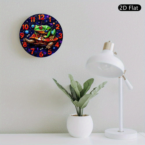1pc 2D flat animal silent wall clock, kitchen theme wall clock for home, office decoration, silent clock, butterfly-themed home room decoration for living room and bedroom, birthday art gift, summer festival school graduation gift, 2D Flat